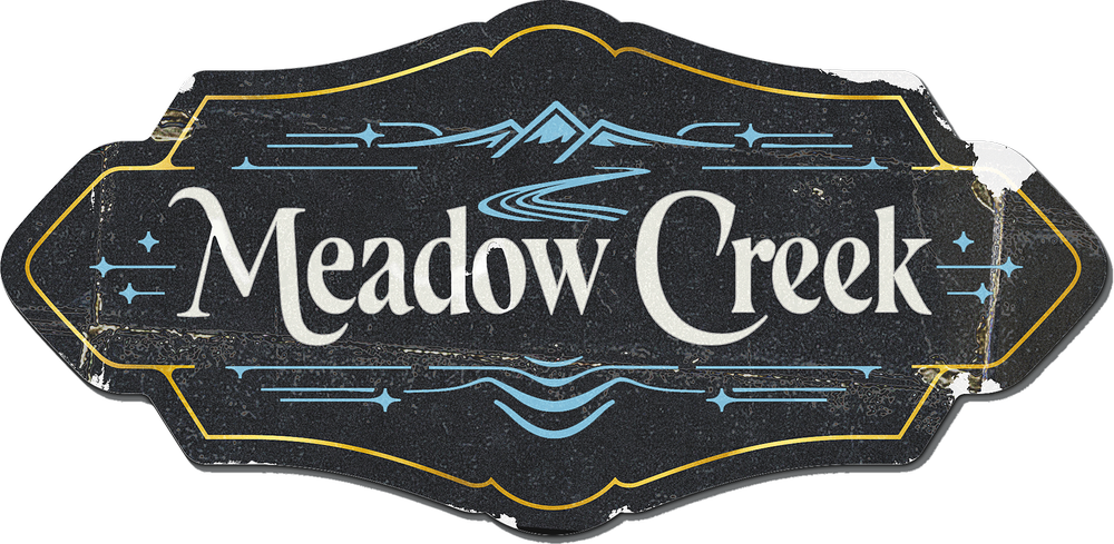 Meadow creek Worn sticker effect logo